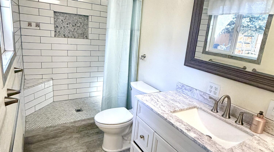 Primary bathroom and shower