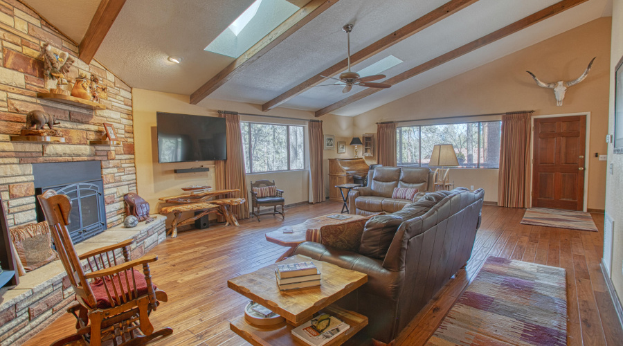 Open Great Room with Gas Fireplace