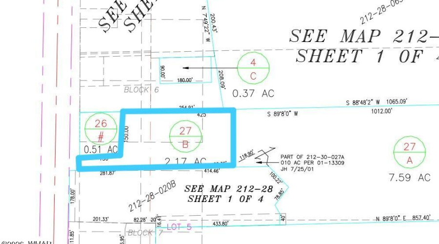 Parcel Plat 212-30-027B highlighted