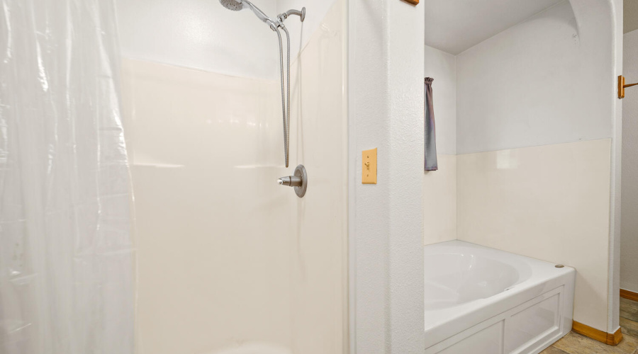 Separate Shower and Tub in Primary Bath