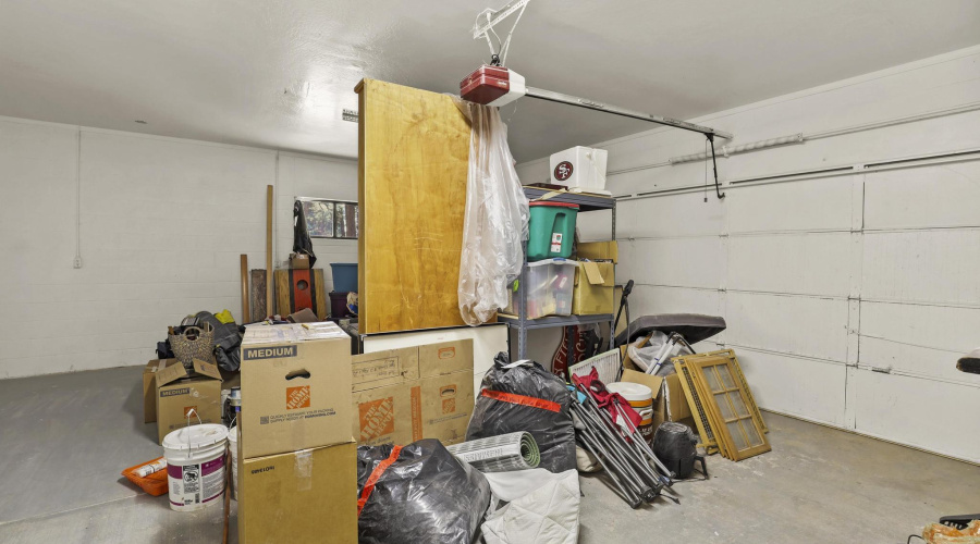 Inside attached garage