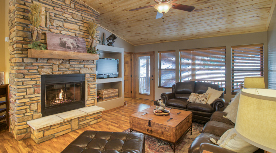 Cozy Stone Gas Fireplace