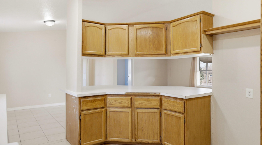 Kitchen facing dining
