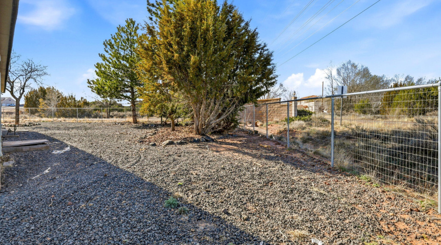 Fully fenced back yard