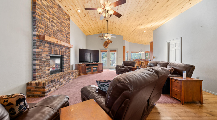 Open Great Room with Gas Fireplace
