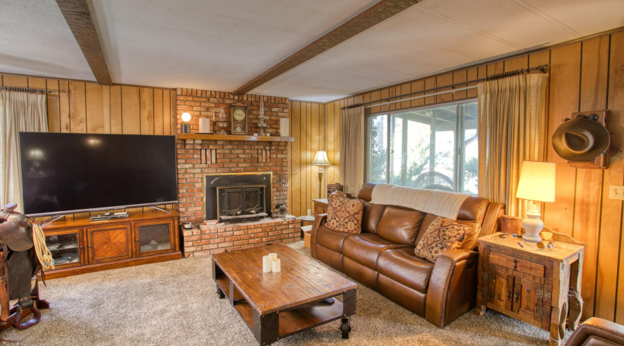 Family room with cozy fireplace