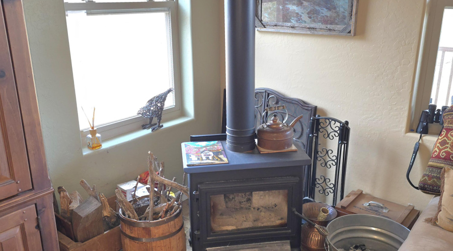 Firewood Burning Stove on Ceramic Tile H