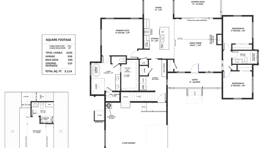 FLoor plan with bonus room