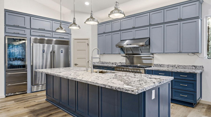 Kitchen with massive island