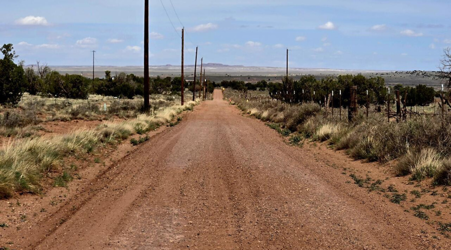 North facing road