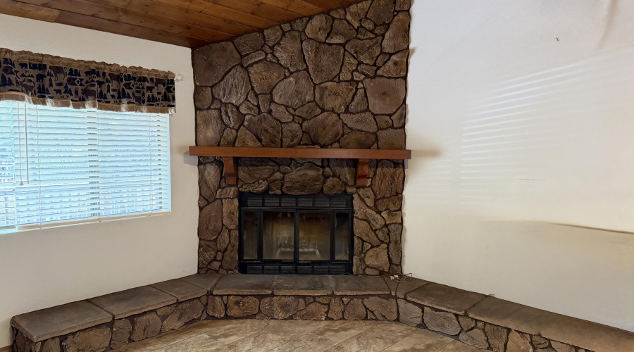 wood burning fireplace