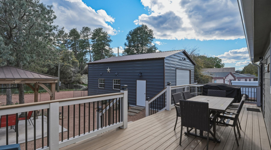 Deck view of Garage