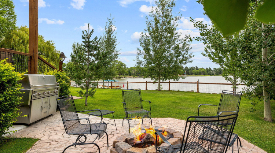 Back patio with firepit