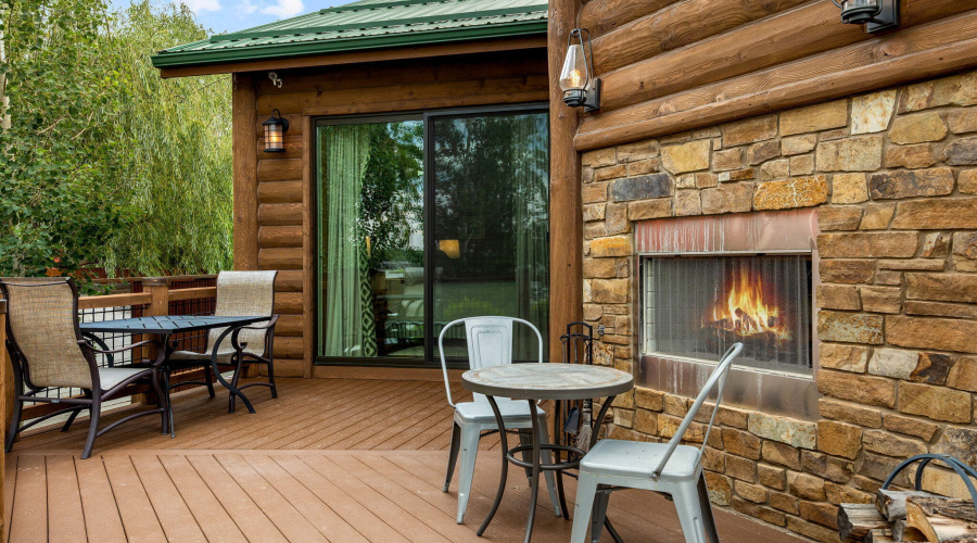 Fireplace back deck