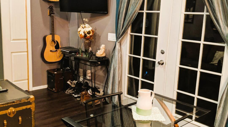 Nighttime living room