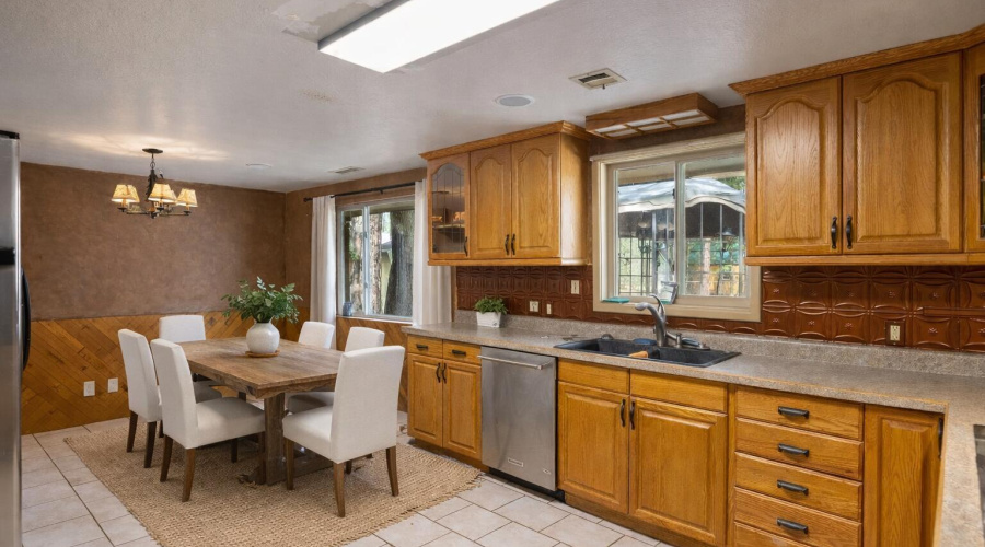 Warm and inviting kitchen-dining space
