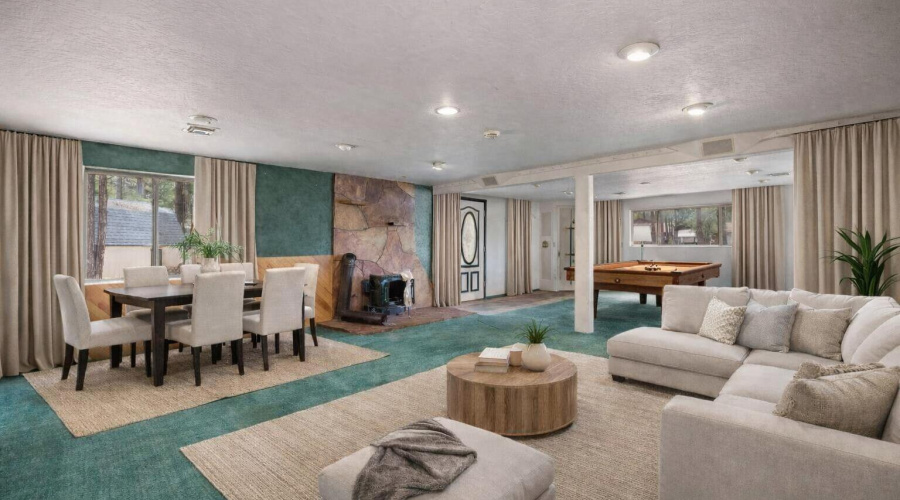 Spacious, staged living and entertainmen