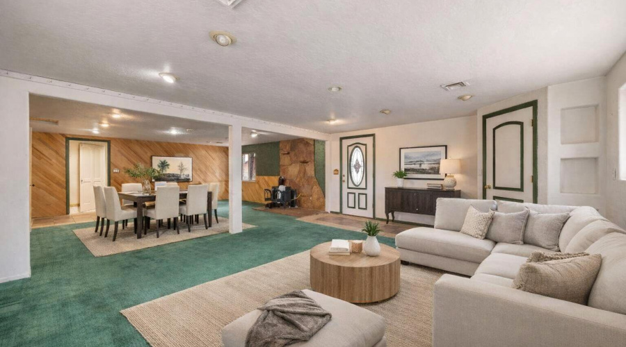 Virtually staged living room design