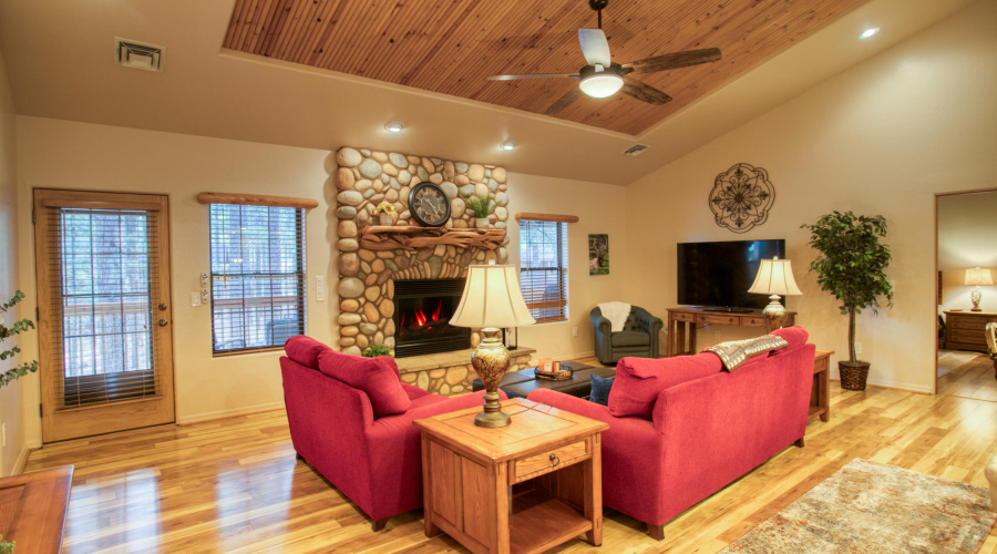 T&G Ceiling Fireplace