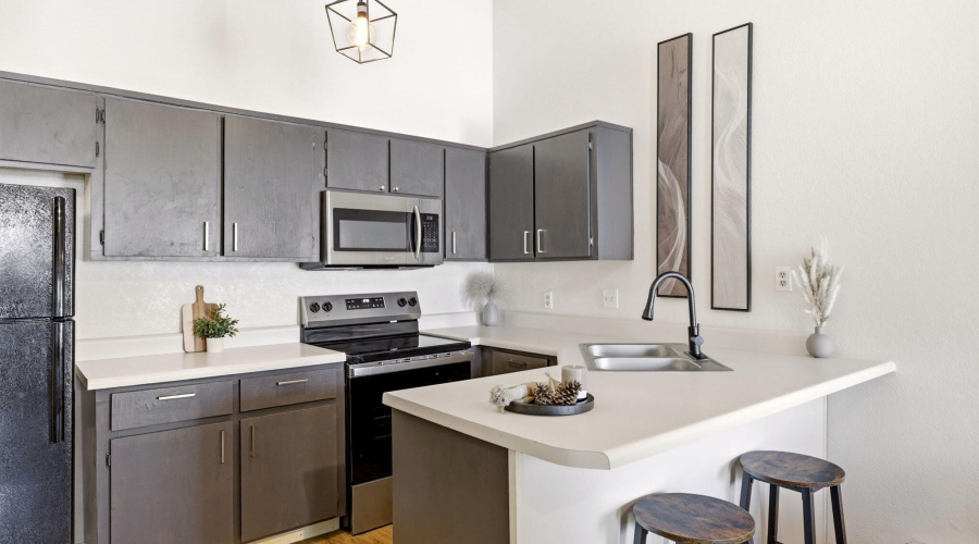 Ample cabinetry