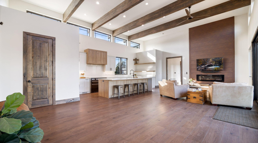 Exposed Beams and Steel Wall