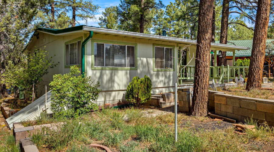 Side yard w/ garden areas