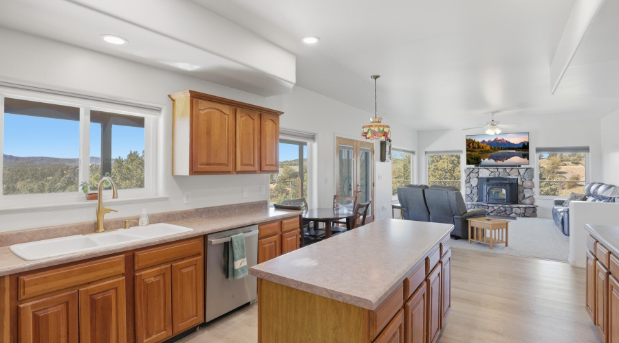 Kitchen into Family Room