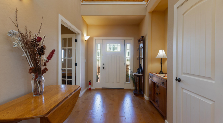 Facing East toward front door