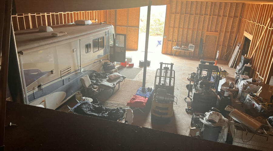 view from upper level of garage