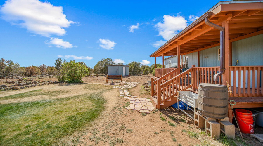 Landscaped Back Yard with Deck