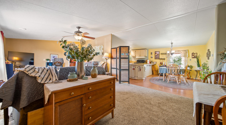 Entrance and view into dining room