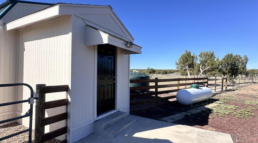 Entrance/owned propane tank