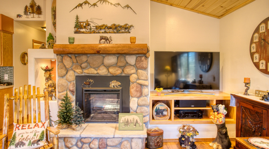 River Rock Gas Fireplace