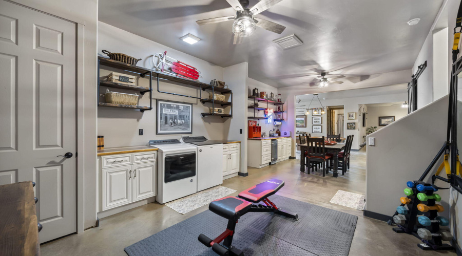 Basement Laundry / Work Out Space