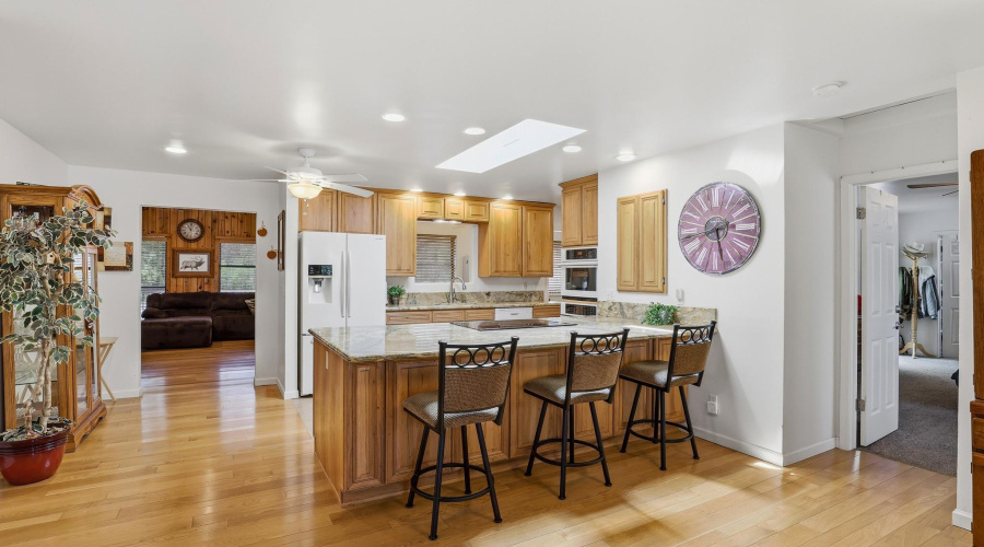Kitchen with Breakfast Bar & Skylights