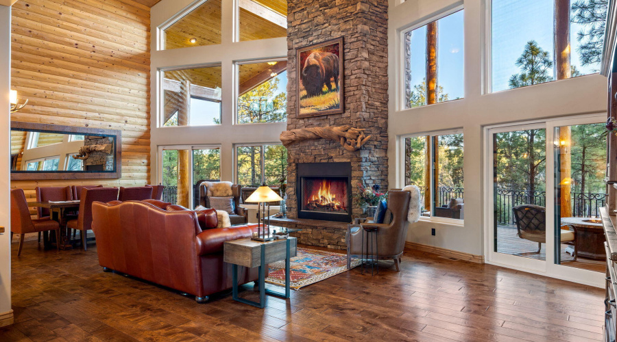Wall of windows in Great Room