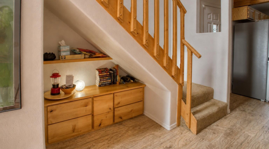 Extra storage under stairway