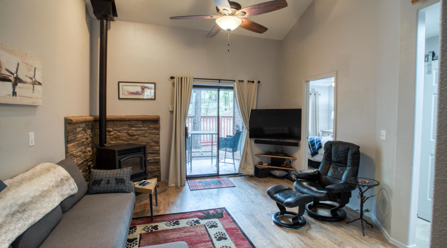 Family Room with pellet stove