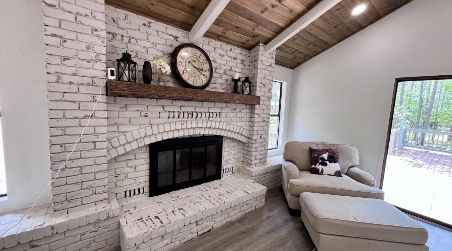 Wood burning fireplace for ambiance!