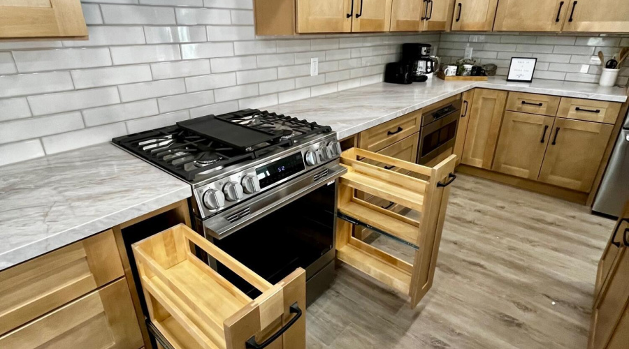 Twin pull out spice racks