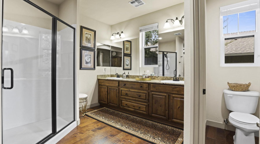 Master bath with separate water closet