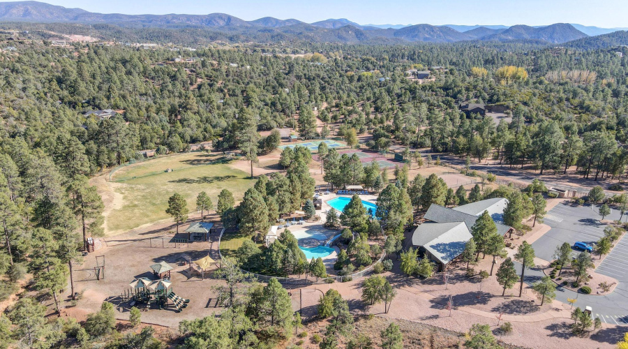 Aerial of community park/fitness