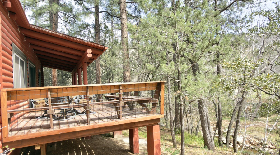 Right of deck with creek below