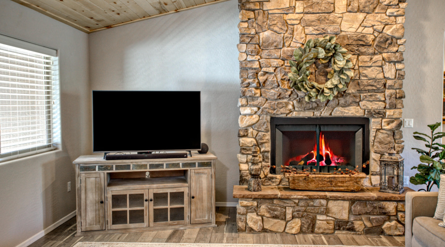 Fireplace On