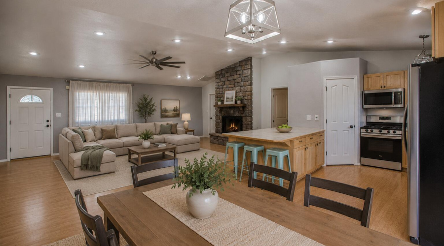 STAGED Dining to Living