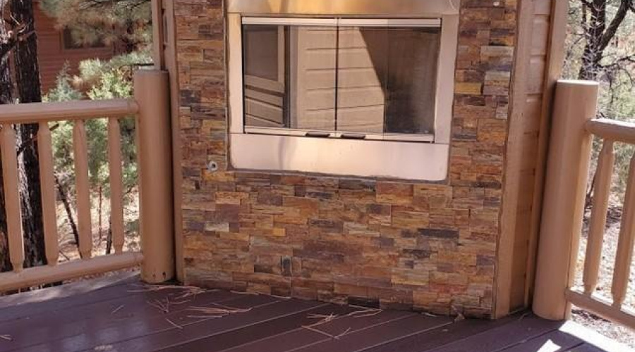 Gas Fireplace on Back Deck