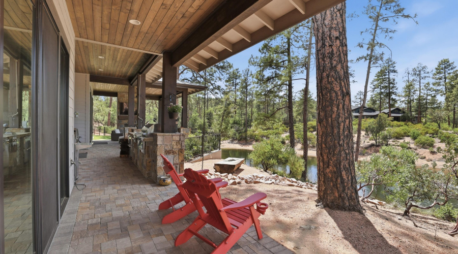 Large extended covered patio