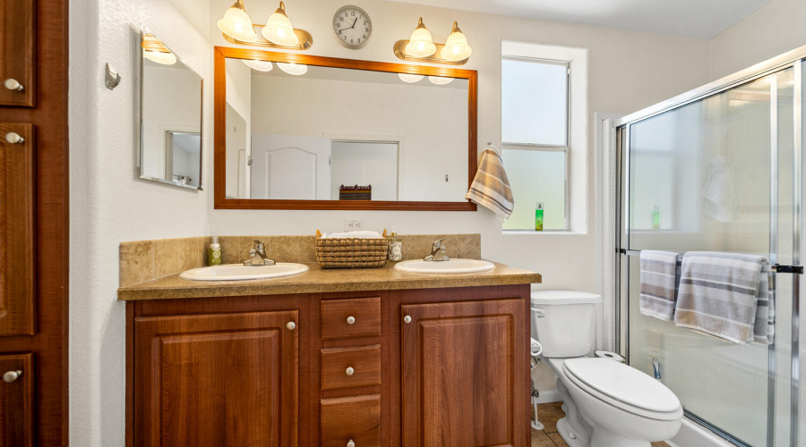 Primary Bath with Dual Vanity and Shower