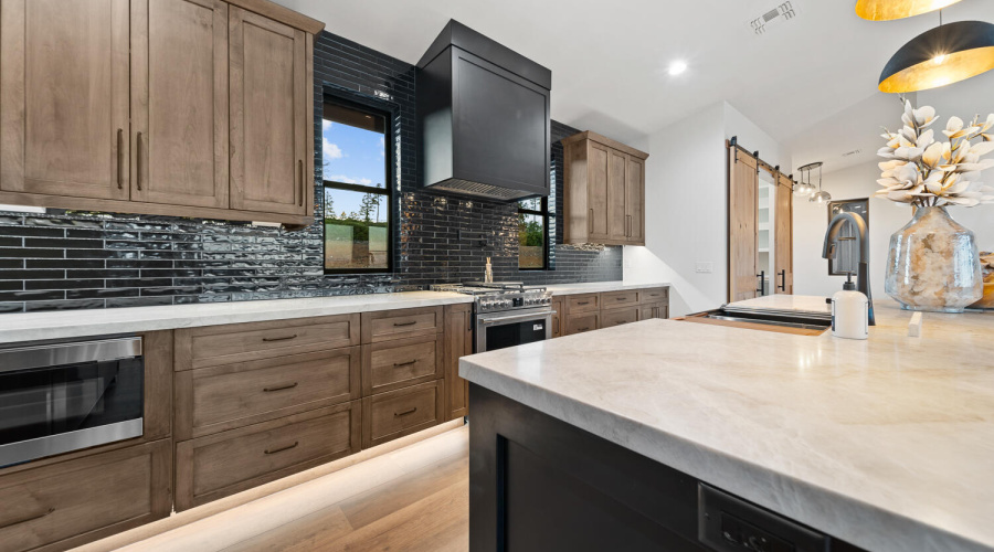 Custom Hood/with beautiful backsplash