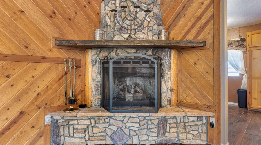 STONE FIREPLACE